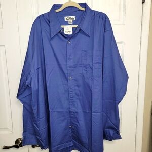 Tri Mountain Long Sleeve Button Down Dress Shirt- Men's Size 3XL Blue NWT